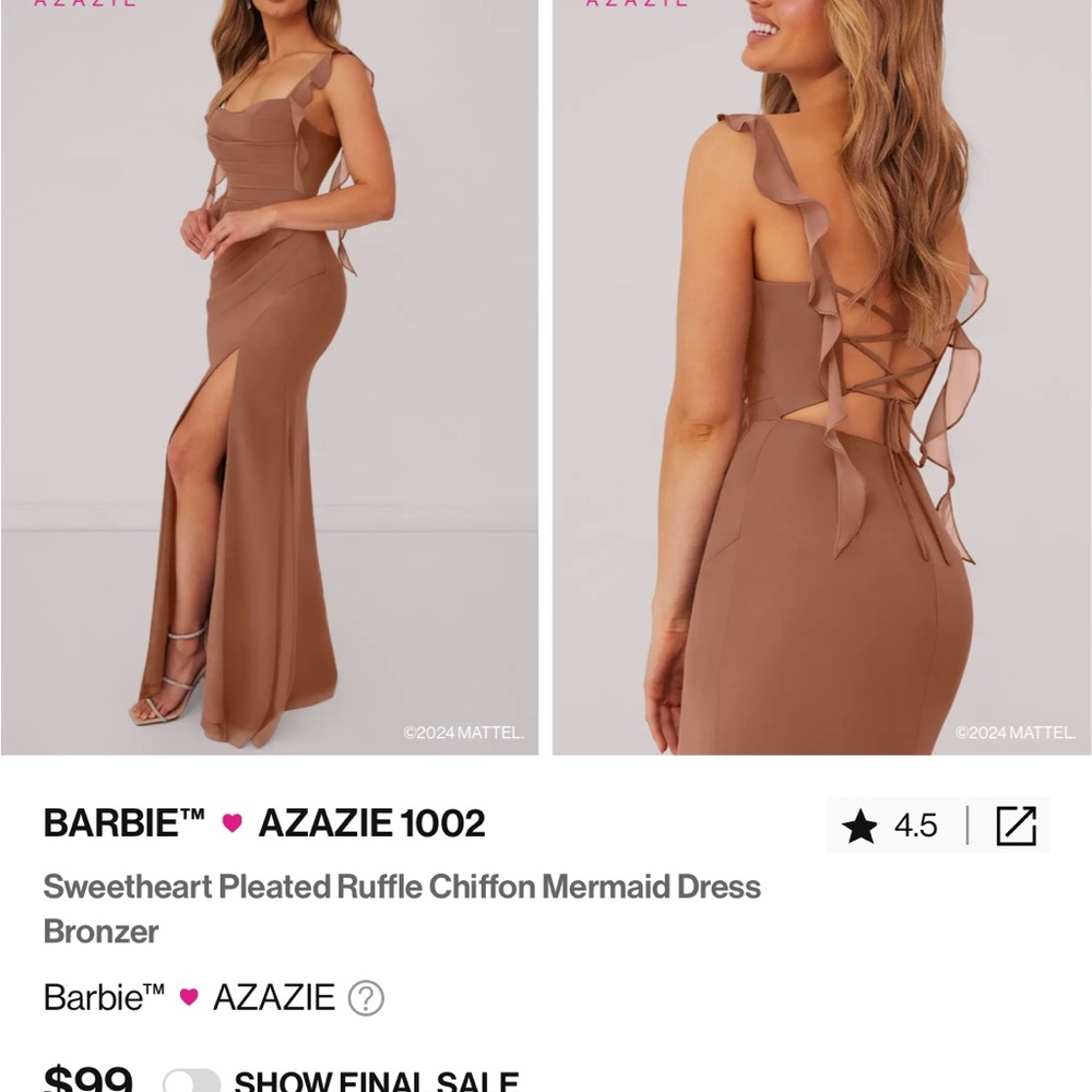Brown Chiffon Mermaid Dress